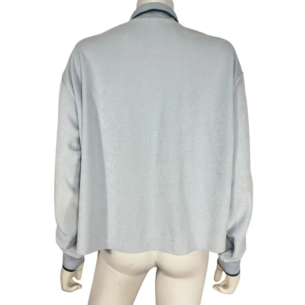 Lululemon Relaxed Blue Cotton Terry Polo Shirt Size S - Picture 3 of 4